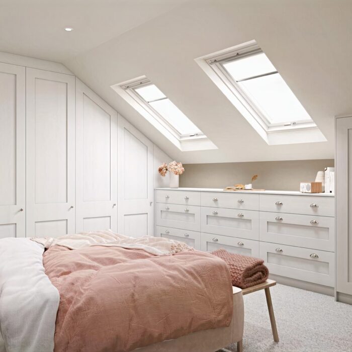 fitted loft wardrobes in roof area