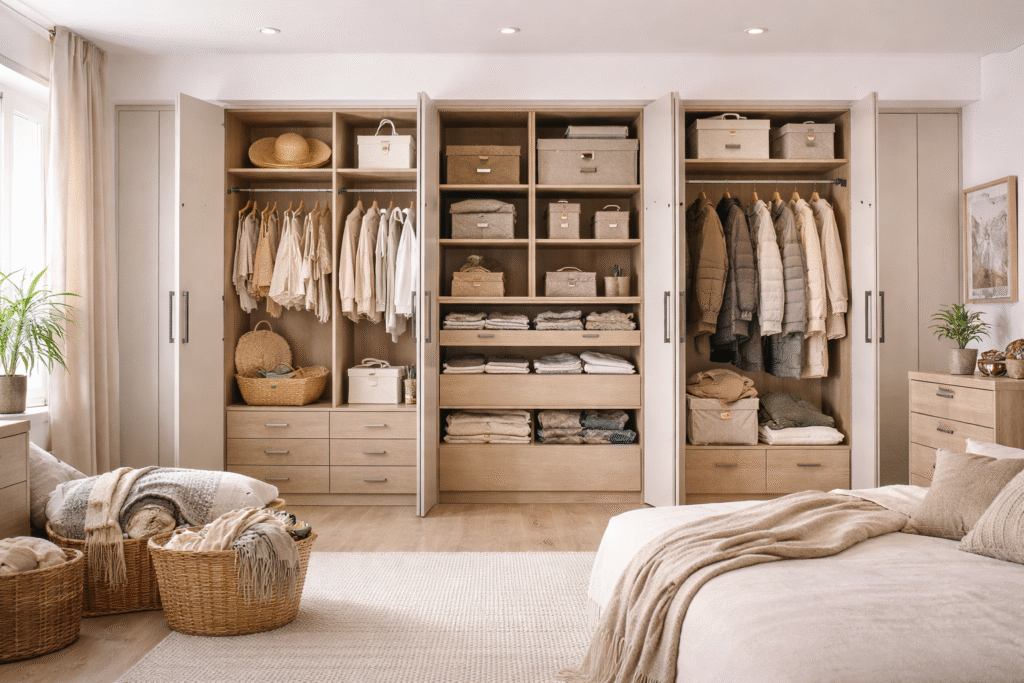 Fitted Wardrobes Simplify Seasonal Storage and Reduce Daily Clutter Stress