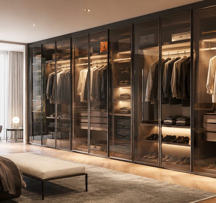 Glass door wardrobes